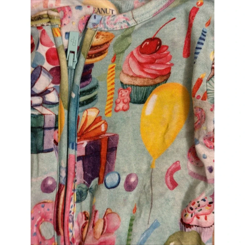 Posh Peanut Baby Girls 6-9 Months Cupcakes Party Footed Sleeper Pajamas Bamboo